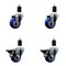 Service Caster 3'' Blue Poly Wheel Swivel 1-1/2'' Expanding Stem Caster Set 2 Brakes, 4PK SCC-EX20S314-PPUB-BLUE-2-PLB-2-112 - alternate 1